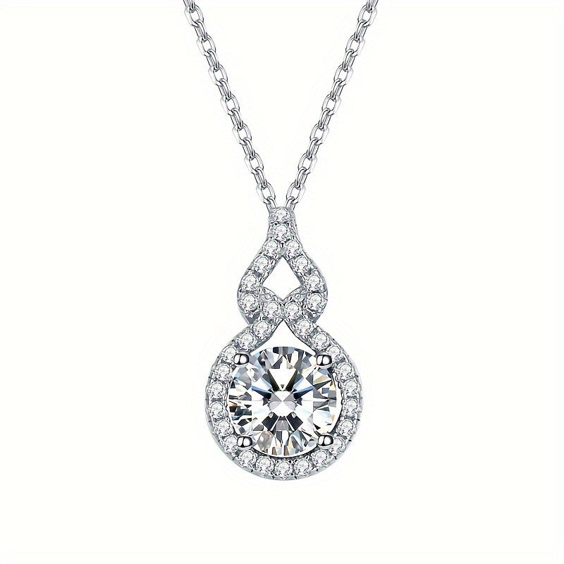 3-carat Moissanite Necklace S925 Pure Silvery Droplet Shaped Pendant, Elegant And Fashionable Classic Wedding Jewelry, Women's Necklace Jewelry, Women's Jewelry Give Her Valentine's Day Gift - Image 6